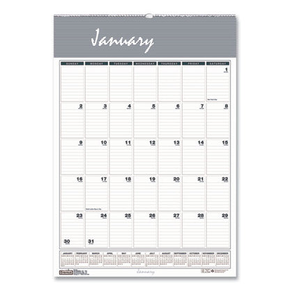 Bar Harbor Recycled Wirebound Monthly Wall Calendar, 22 X 31.25, White/blue/gray Sheets, 12-month (jan-dec): 2024