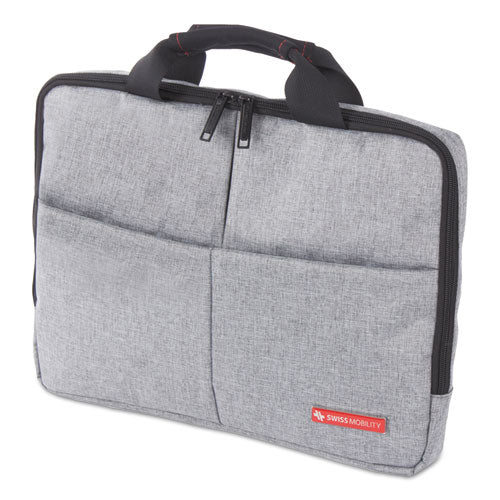 Sterling Slim Briefcase, Fits Devices Up To 14.1", Polyester, 1.75 X 1.75 X 10.25, Gray