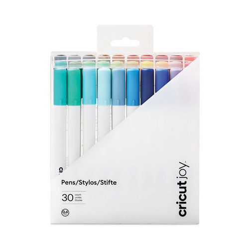 Joy Porous Point Pens, Stick, Fine 0.4 Mm, Assorted Ink Colors, White Barrel, 30/set