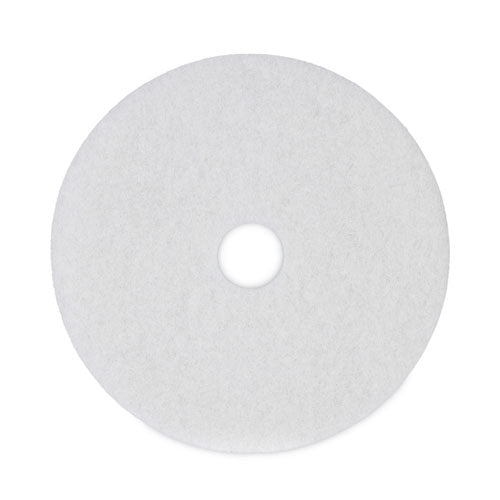 Polishing Floor Pads, 19" Diameter, White, 5/carton