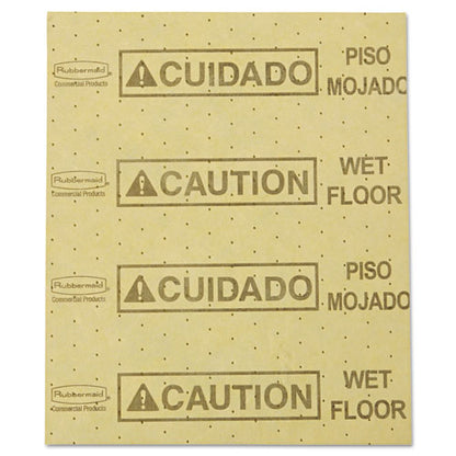 Over-the-spill Pad, Caution Wet Floor, 16 Oz, 16.5 X 20, 22 Sheets/pad