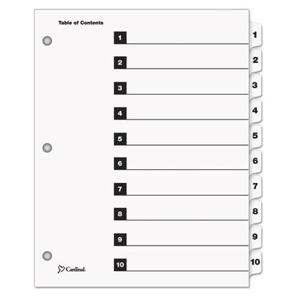 Onestep Printable Table Of Contents And Dividers, 10-tab, 1 To 10, 11 X 8.5, White, White Tabs, 1 Set