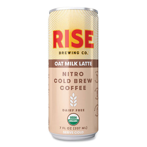 Nitro Cold Brew Latte, Oat Milk, 7 Oz Can, 12/carton