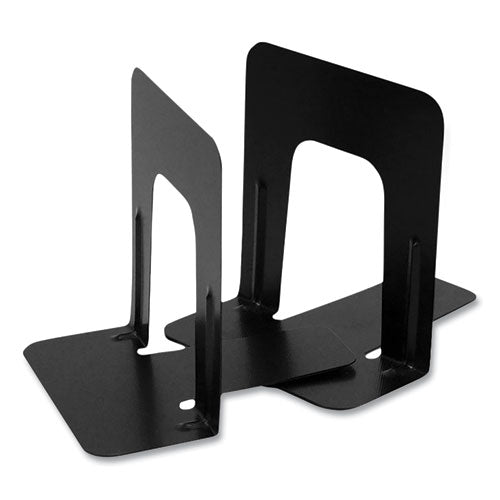 Steel Bookends, Nonskid, 4.75 X 5.13 X 5, Black, 1 Pair