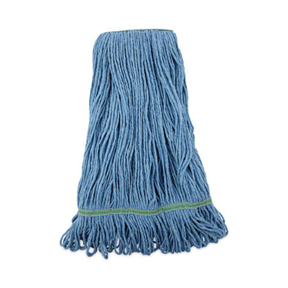 Super Loop Wet Mop Head, Cotton/synthetic Fiber, 1" Headband, Medium Size, Blue