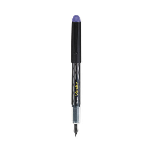 Varsity Fountain Pen, Medium 1 Mm, Purple Ink, Clear/black/purple Barrel