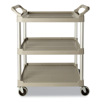 Three-shelf Service Cart, Plastic, 3 Shelves, 200 Lb Capacity, 18.63" X 33.63" X 37.75", Off-white