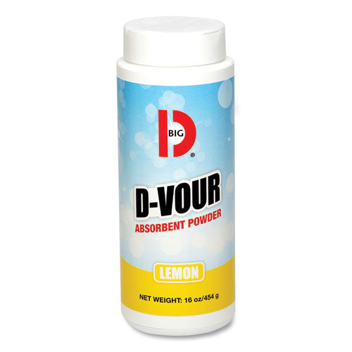 D-vour Absorbent Powder, Lemon, 16 Oz Canister, 6/carton