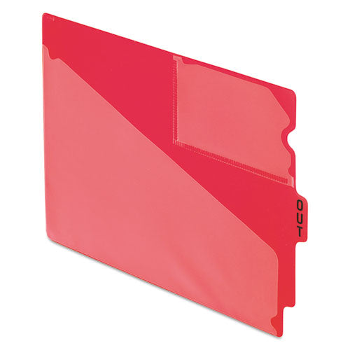 Colored Poly Out Guides With Center Tab, 1/3-cut End Tab, Out, 8.5 X 11, Red, 50/box