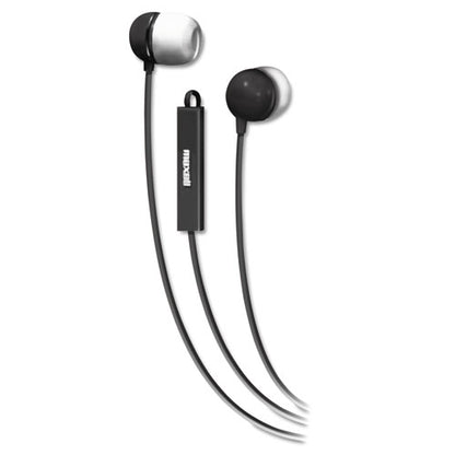 In-ear Buds With Built-in Microphone, 4 Ft Cord, Black