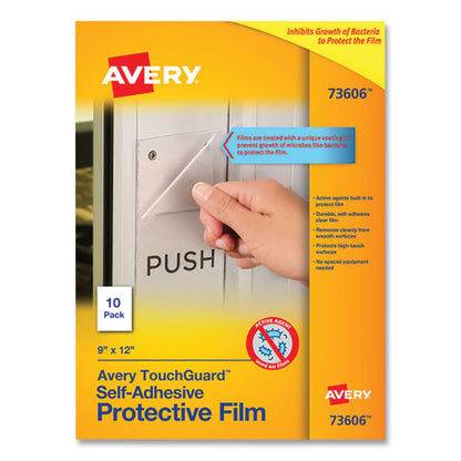 Touchguard Protective Film Sheet, 9" X 12", Matte Clear, 10/pack