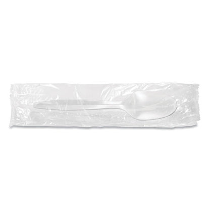 Individually Wrapped Mediumweight Cutlery, Spoon, White, 1,000/carton