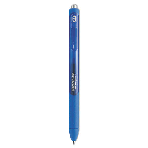 Inkjoy Gel Pen, Retractable, Fine 0.5 Mm, Blue Ink, Blue Barrel, Dozen