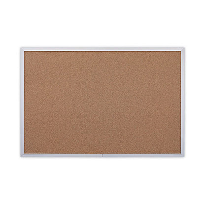 Cork Bulletin Board, 36 X 24, Tan Surface, Aluminum Frame