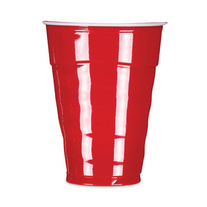 Easy Grip Disposable Plastic Party Cups, 9 Oz, Red, 50/pack