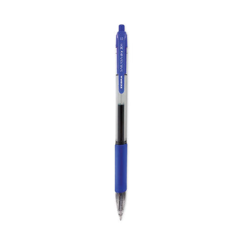 Sarasa Dry Gel X20 Gel Pen, Retractable, Bold 1 Mm, Blue Ink, Clear/blue Barrel, 12/pack