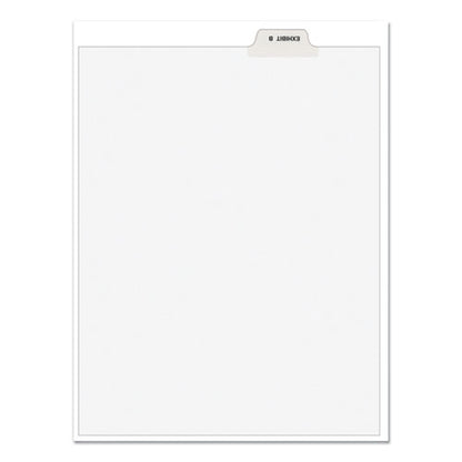 Avery-style Preprinted Legal Bottom Tab Divider, 26-tab, Exhibit B, 11 X 8.5, White, 25/pk