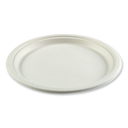 Bagasse Pfas-free Dinnerware, Plate, 10" Dia, Tan, 500/carton