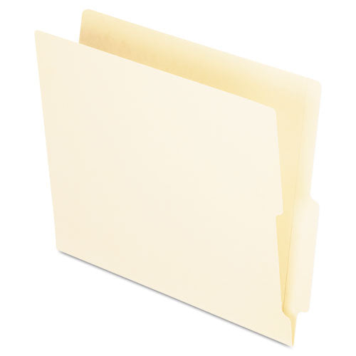 Manila End Tab Folders, 9.5" High Front, Straight 2-ply Tabs, Letter Size, Manila, 100/box