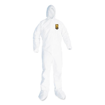 A20 Breathable Particle Protection Coveralls, Elastic Back, Hood And Boots, Large, White, 24/carton