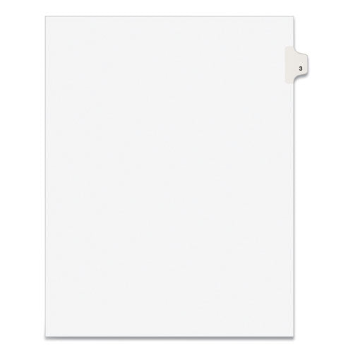 Preprinted Legal Exhibit Side Tab Index Dividers, Avery Style, 10-tab, 3, 11 X 8.5, White, 25/pack