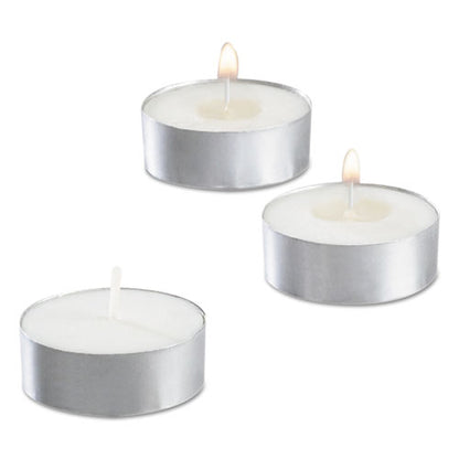 Tealight Candle, 5 Hour Burn, 0.5"h, White, 50/pack, 10 Packs/carton