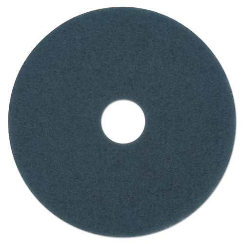 Scrubbing Floor Pads, 16" Diameter, Blue, 5/carton