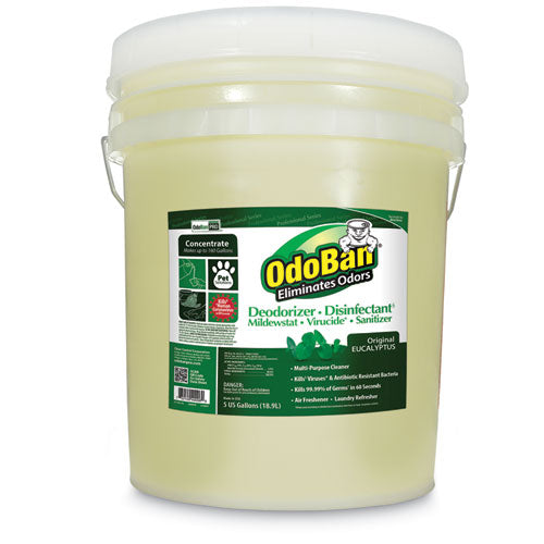 Concentrated Odor Eliminator And Disinfectant, Eucalyptus, 5 Gal Pail