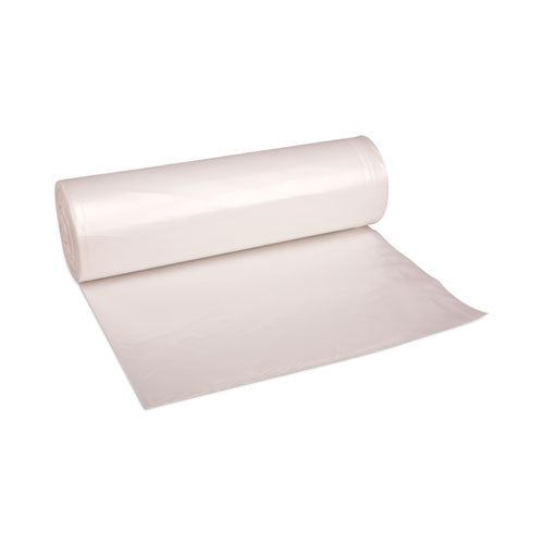 High-density Can Liners, 60 Gal, 19 Mic, 38" X 58", Natural, 25 Bags/roll, 6 Rolls/carton