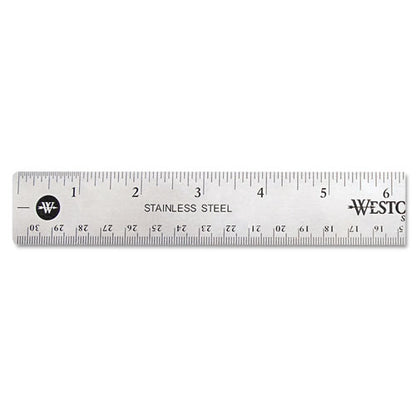 Stainless Steel Office Ruler With Non Slip Cork Base, Standard/metric, 12" Long