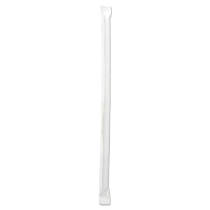 Wrapped Jumbo Straws, 7.75", Polypropylene, Clear, 12,000/carton