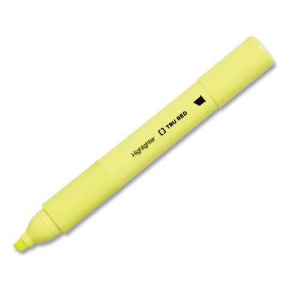 Pen Style Chisel Tip Highlighter, Yellow Ink, Chisel Tip, Yellow Barrel, Dozen