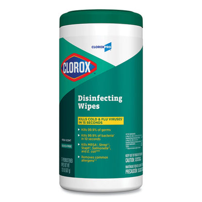 Disinfecting Wipes, 1-ply, 7 X 8, Fresh Scent, White, 75/canister