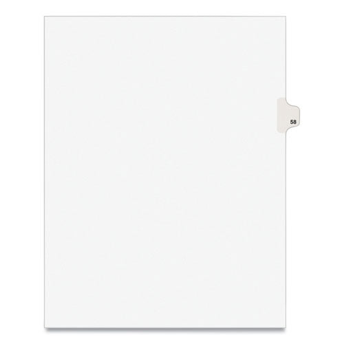 Preprinted Legal Exhibit Side Tab Index Dividers, Avery Style, 10-tab, 58, 11 X 8.5, White, 25/pack, (1058)