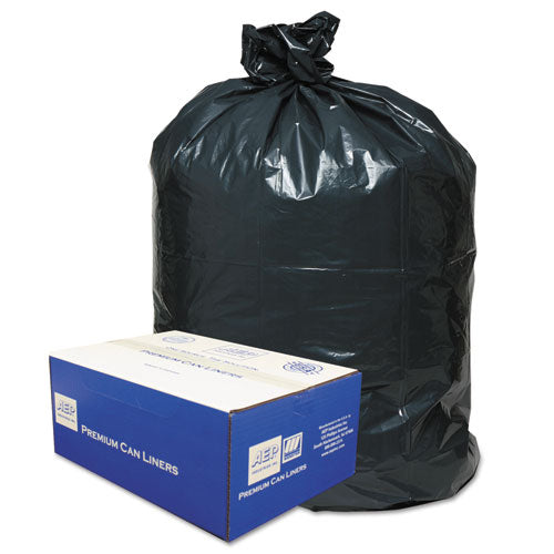 Linear Low-density Can Liners, 56 Gal, 0.9 Mil, 43" X 47", Black, 10 Bags/roll, 10 Rolls/carton