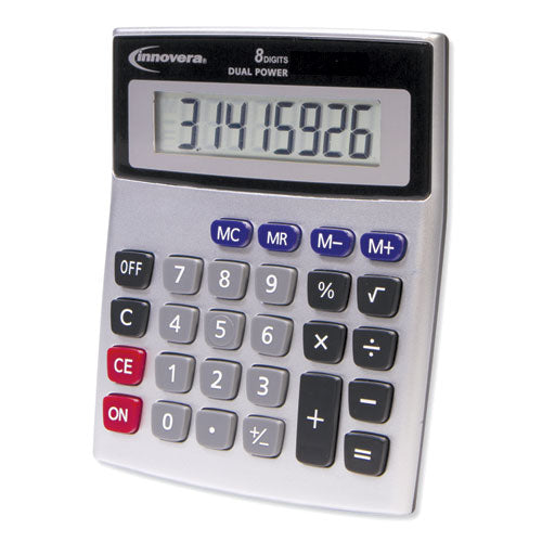 15927 Desktop Calculator, Dual Power, 8-digit Lcd