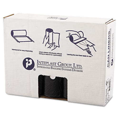 High-density Commercial Can Liners, 45 Gal, 16 Mic, 40" X 48", Black, 25 Bags/roll, 10 Interleaved Rolls/carton