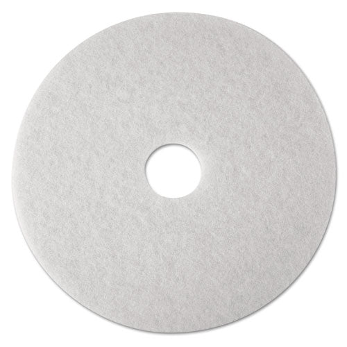 Low-speed Super Polishing Floor Pads 4100, 24" Diameter, White, 5/carton