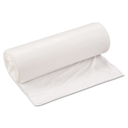 Low-density Commercial Can Liners, Coreless Interleaved Roll, 33 Gal, 0.8 Mil, 33" X 39", White, 25 Bags/roll, 6 Rolls/carton