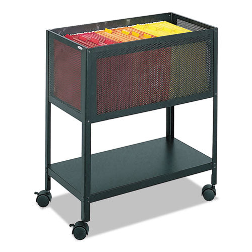 Open Top Mesh Tub, Metal, 1 Shelf, 1 Bin, 13.5" X 24.25" X 27.5", Black