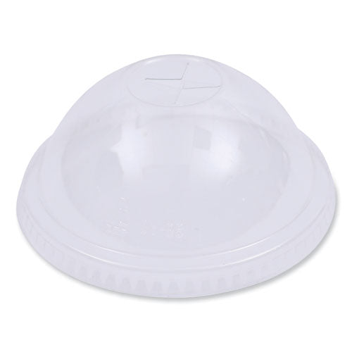 Pet Cold Cup Dome Lids, Fits 12 Oz Squat And 14 To 24 Oz Plastic Cups, Clear, 100 Lids/sleeve, 10 Sleeves/carton