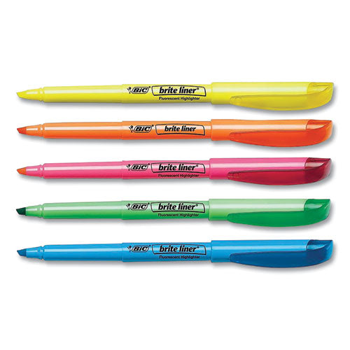 Brite Liner Highlighter, Assorted Ink Colors, Chisel Tip, Assorted Barrel Colors, Dozen