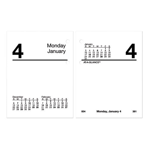 Compact Desk Calendar Refill, 3 X 3.75, White Sheets, 12-month (jan To Dec): 2024