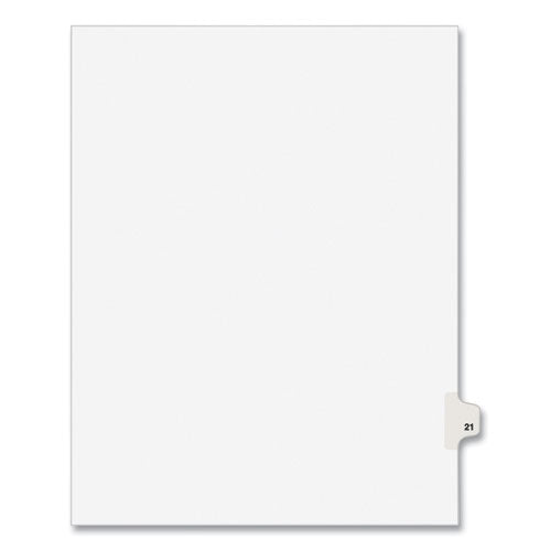 Preprinted Legal Exhibit Side Tab Index Dividers, Avery Style, 10-tab, 21, 11 X 8.5, White, 25/pack, (1021)