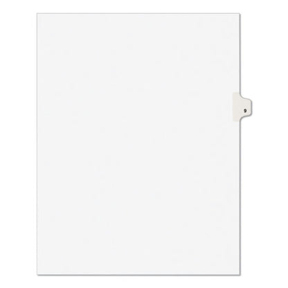 Preprinted Legal Exhibit Side Tab Index Dividers, Avery Style, 10-tab, 9, 11 X 8.5, White, 25/pack