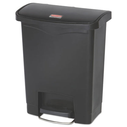 Streamline Resin Step-on Container, Front Step Style, 8 Gal, Polyethylene, Black