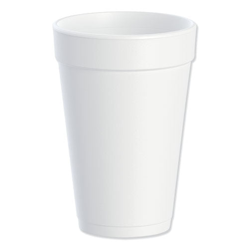 Foam Drink Cups, 16 Oz, White, 25/bag, 40 Bags/carton