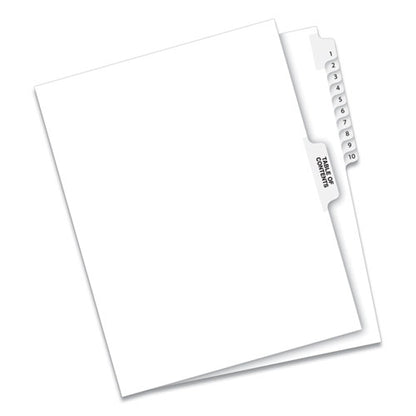 Preprinted Legal Exhibit Side Tab Index Dividers, Avery Style, 11-tab, 1 To 10, 11 X 8.5, White, 1 Set