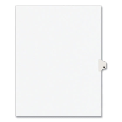 Preprinted Legal Exhibit Side Tab Index Dividers, Avery Style, 10-tab, 14, 11 X 8.5, White, 25/pack