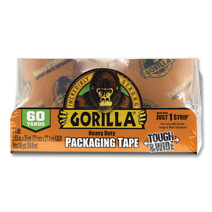 Heavy Duty Tough And Wide Packaging Tape Refill, 2.88" X 30 Yds, Clear, 2/pack